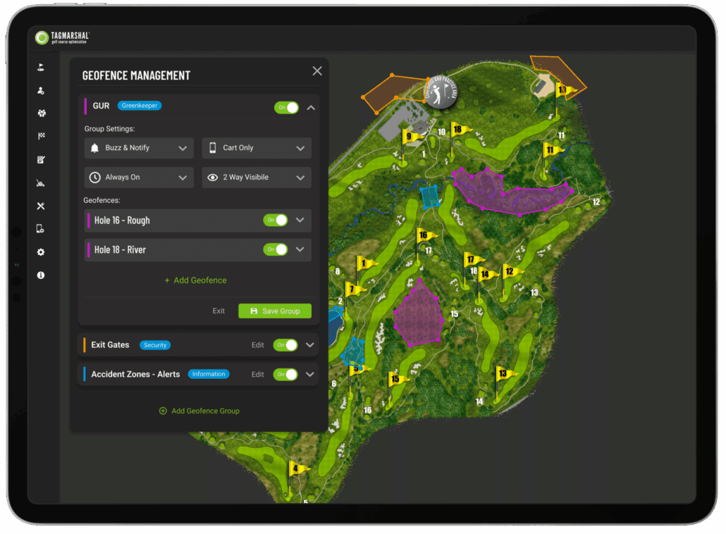 golf cart gps system geofencing