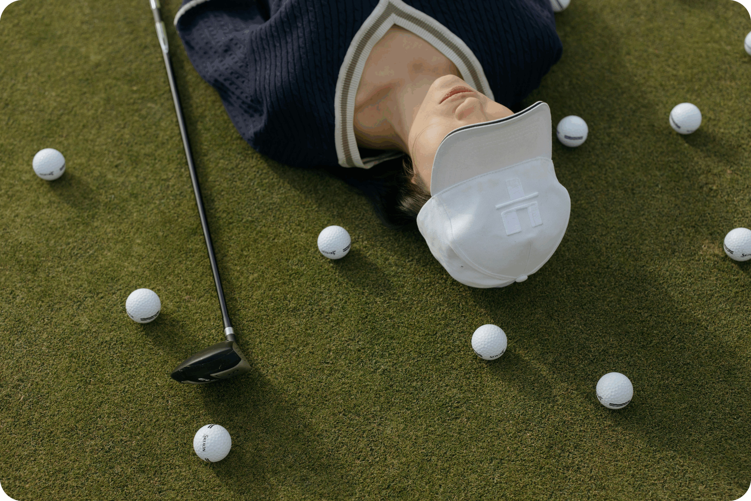 golf cart gps systems golfer lying down