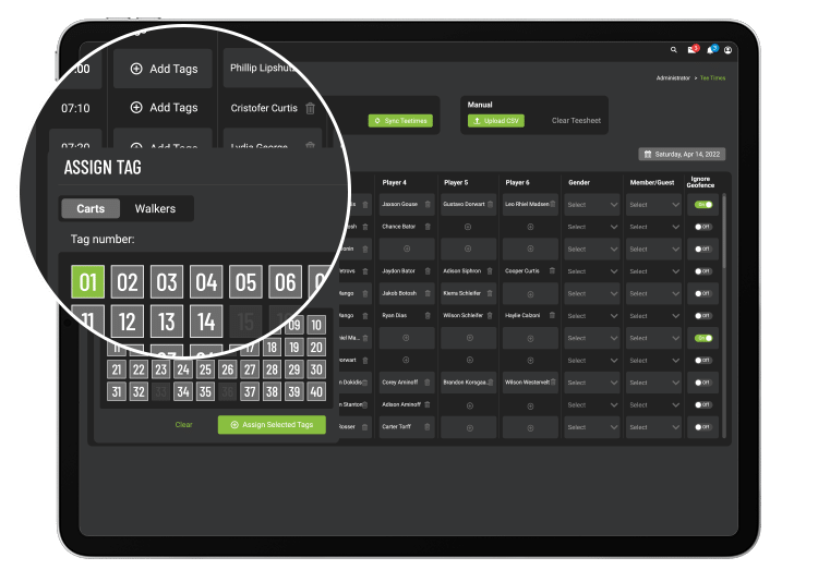 golf cart gps system tee sheet