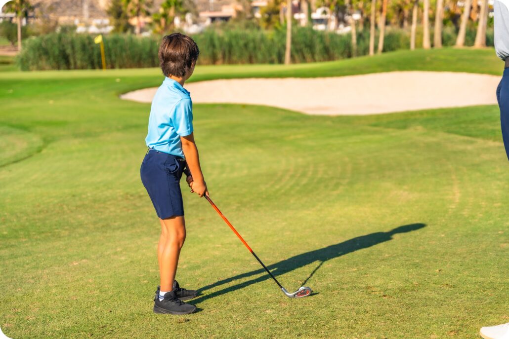 golf cart gps system junior golfer on course