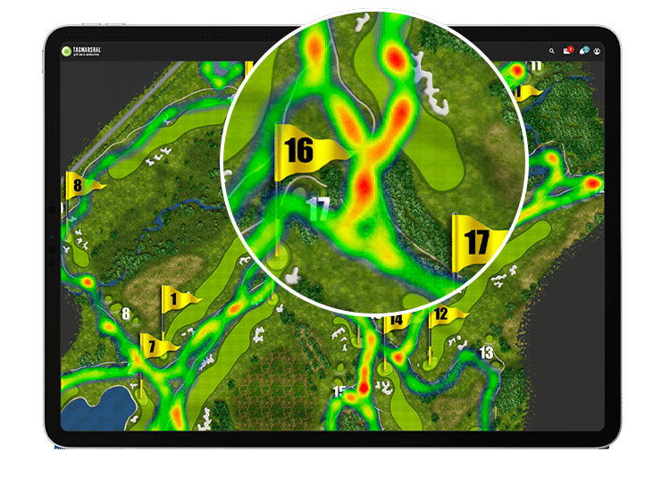 golf course gps system heatmeap