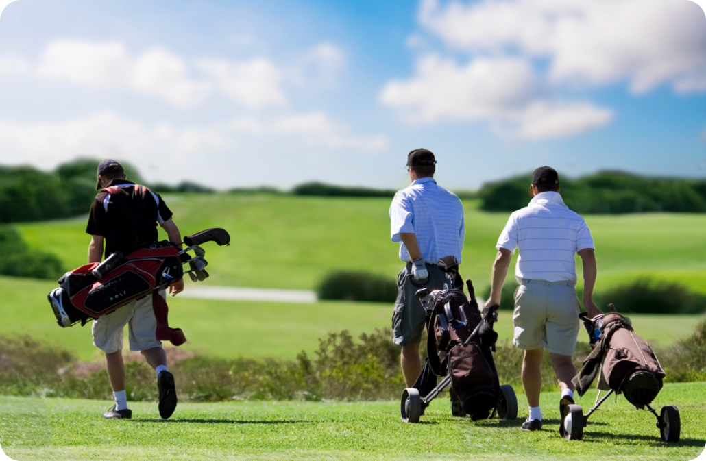 golf cart gps systems golfers walking off
