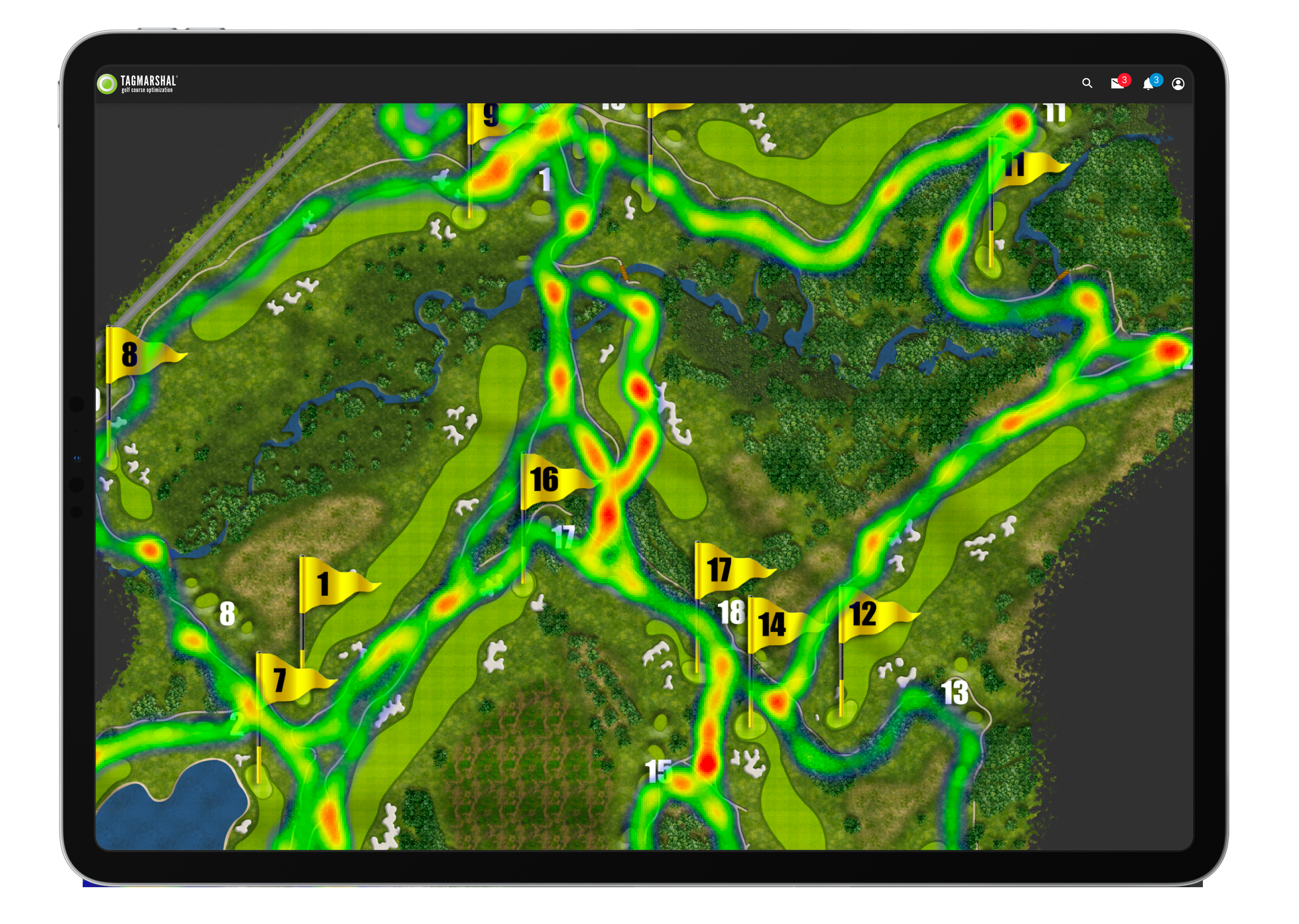 golf cart gps system heatmap visualisation